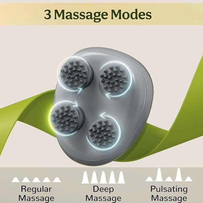 Electric Head,Scalp Massager| Rechargeable Head Kneading Massage Machine| 3 Speed Mode Handheld,Scalp Body Massager