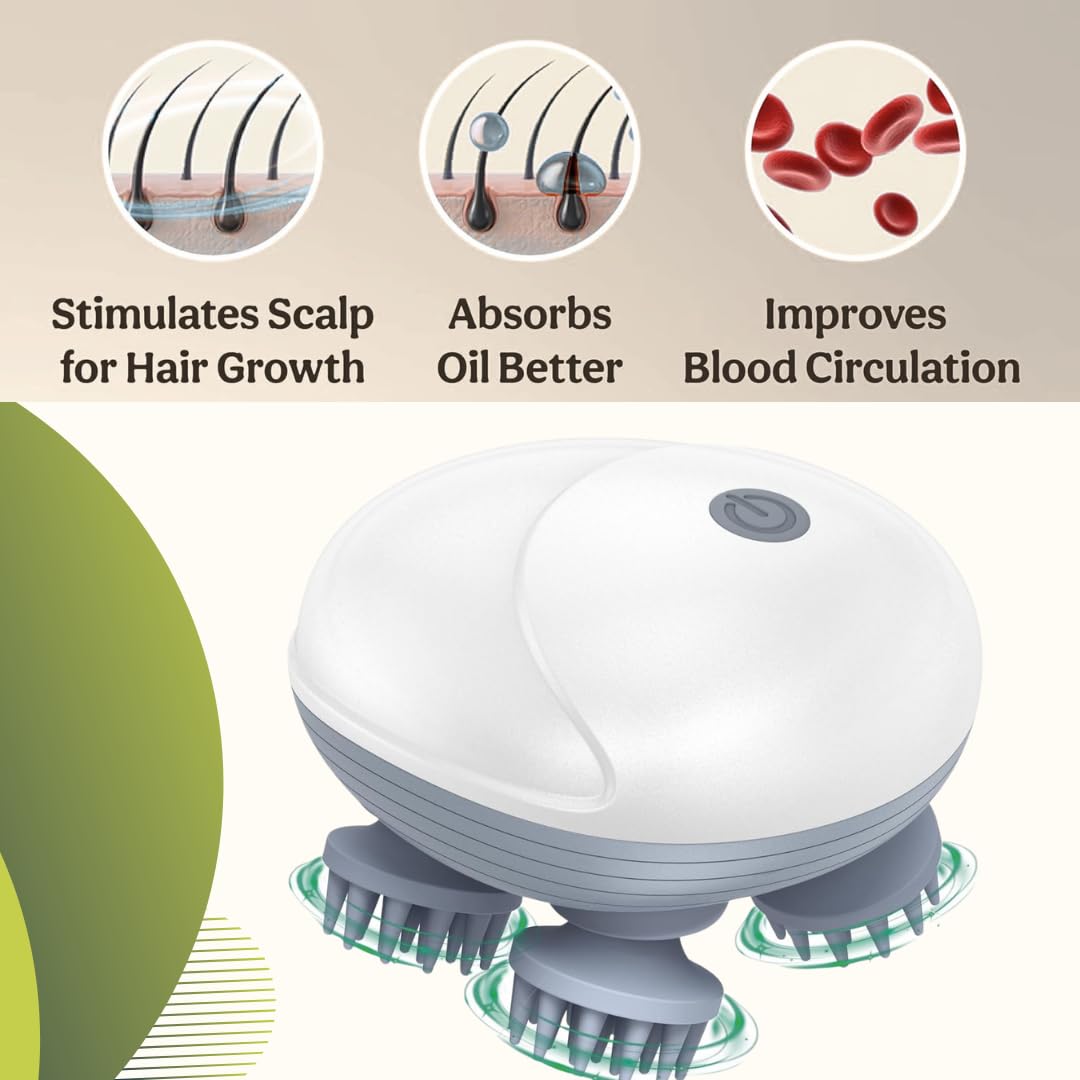 Electric Head,Scalp Massager| Rechargeable Head Kneading Massage Machine| 3 Speed Mode Handheld,Scalp Body Massager